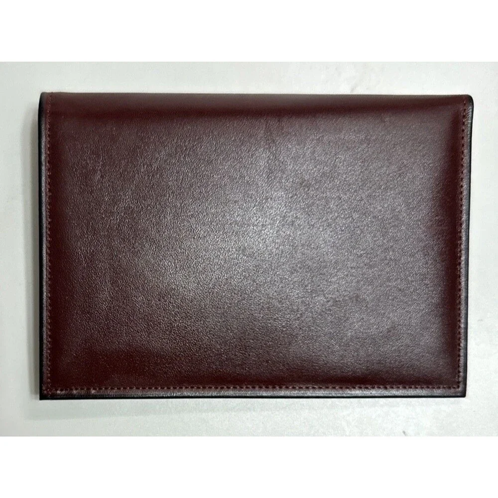 Vintage Rolfs Passport Case Billfold Mens Wine Brown Leather Golden Circle NIB